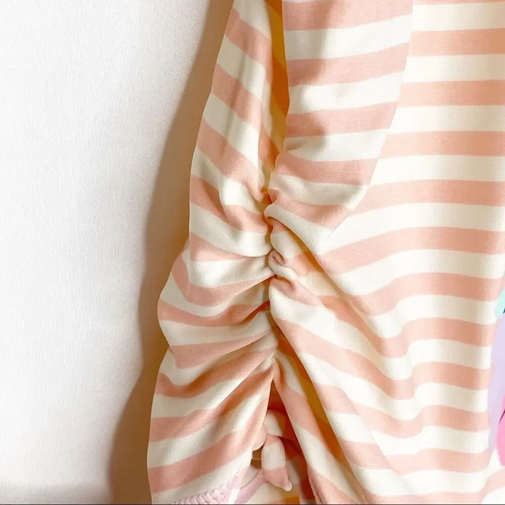 Girls Hanna Andersson Summer Beach Swim Floral Striped Shirt 10